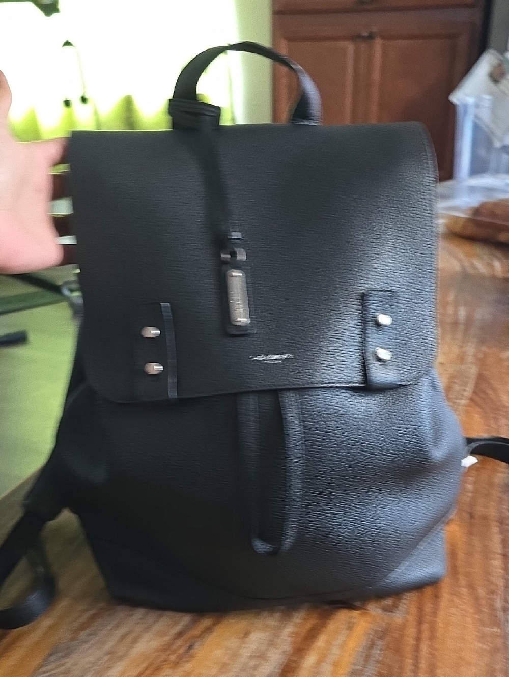 Black Saint Laurent Paris Grained Calfskin De Jour Backpack